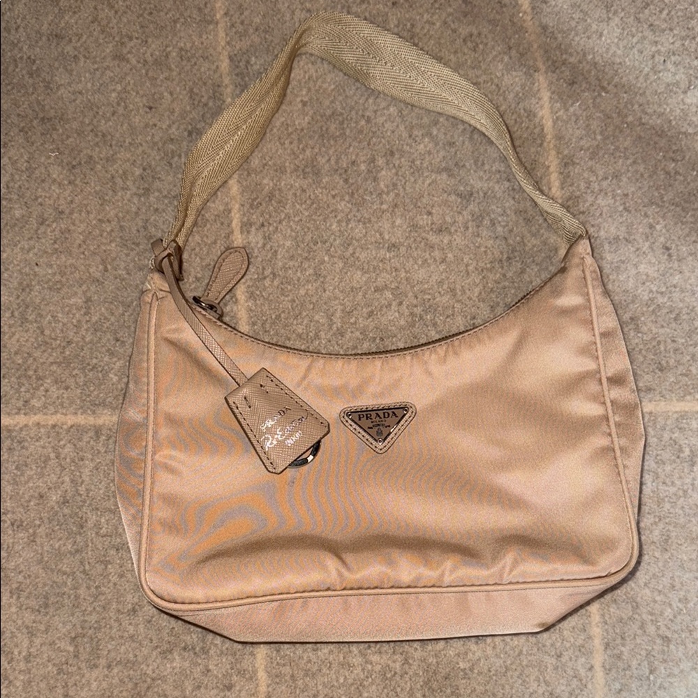 Prada Beige Nylon Shoulder Bag
